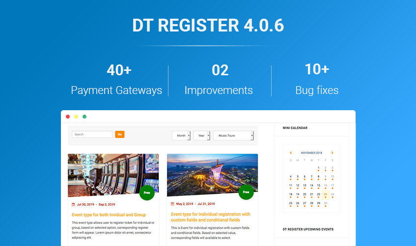 joomla event registration DT Register update