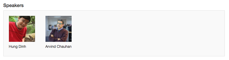Speaker section in event detail page