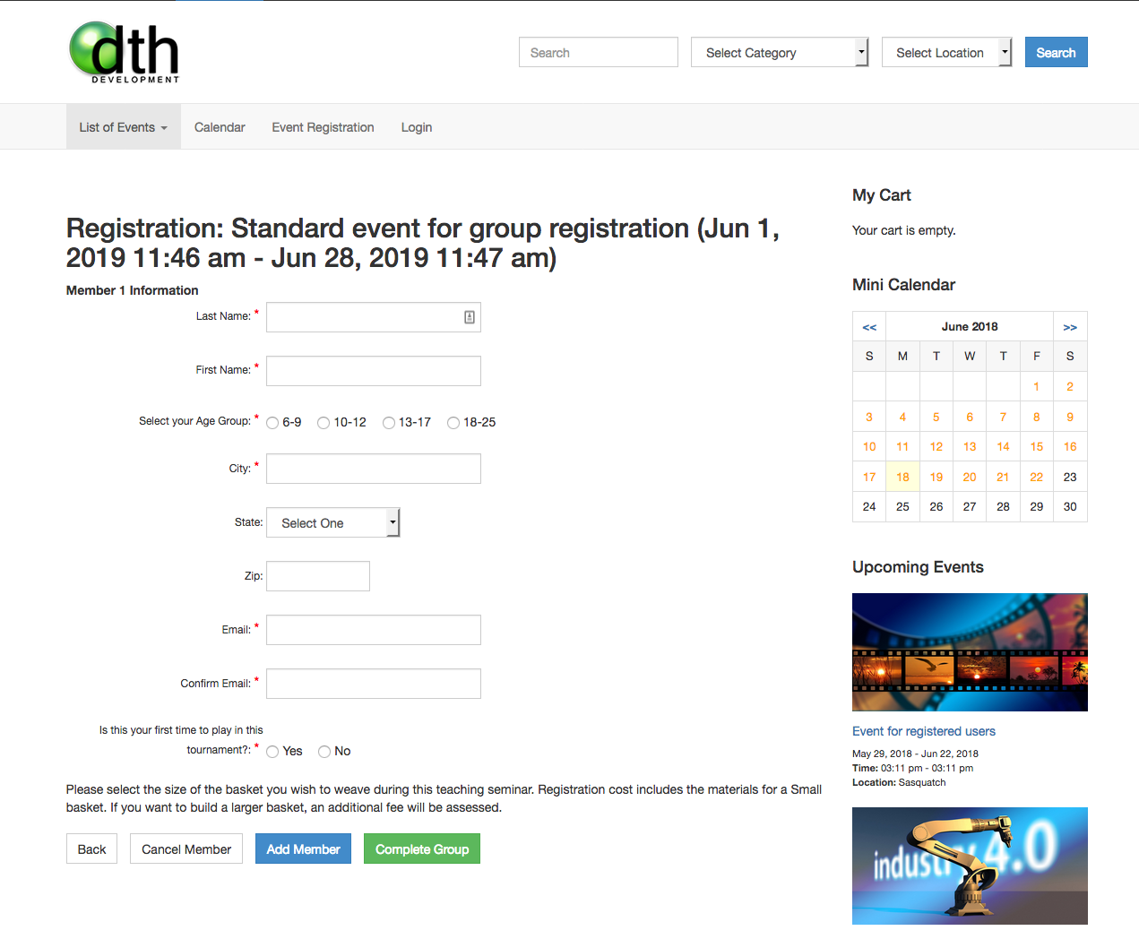 Dt Register old event registration page