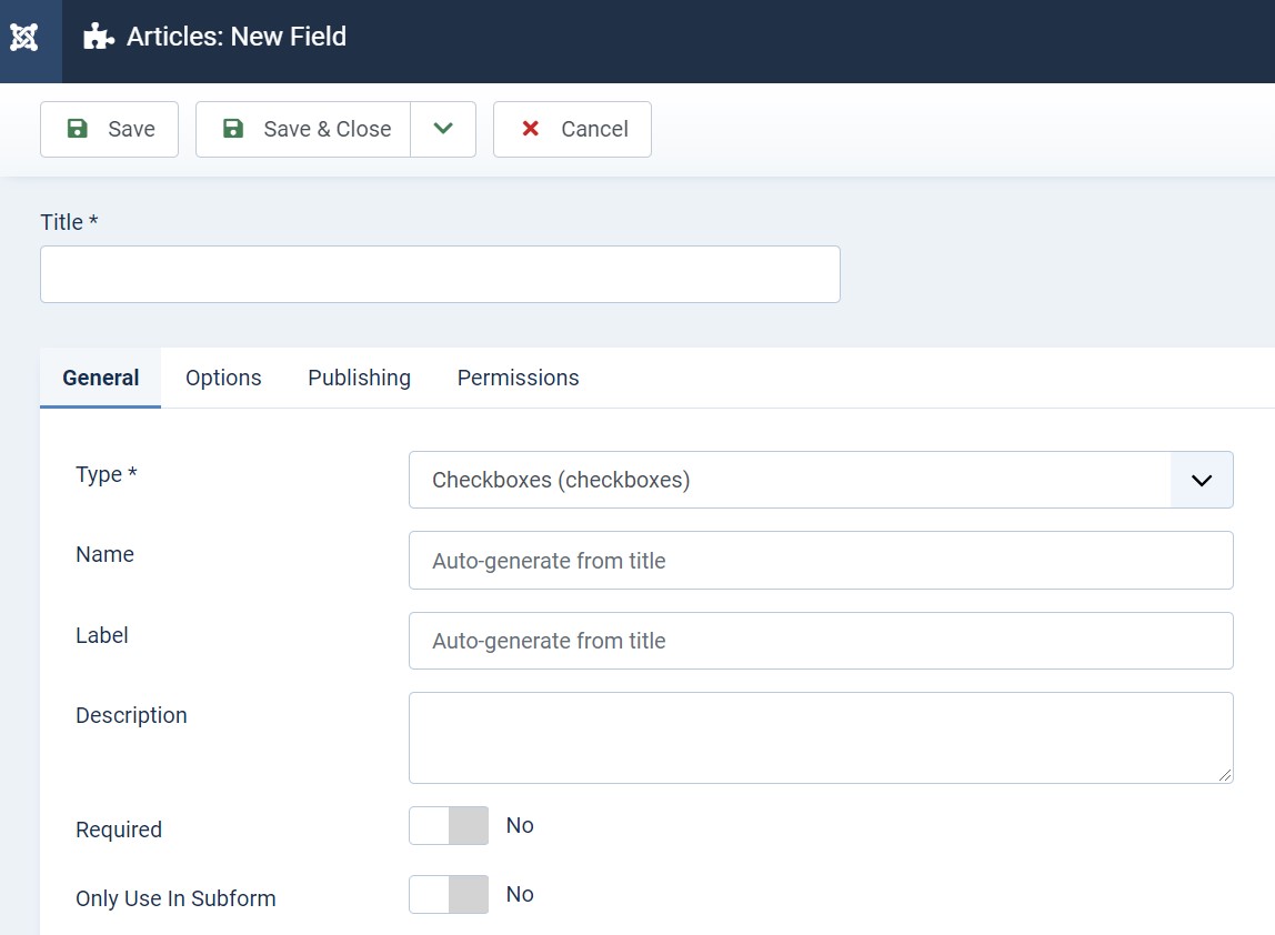 Joomla 4 custom fields