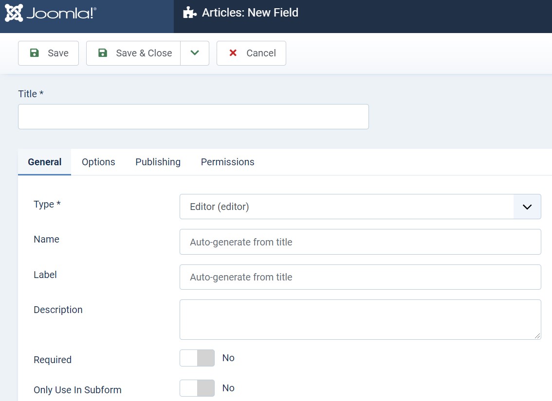 Joomla 4 custom fields