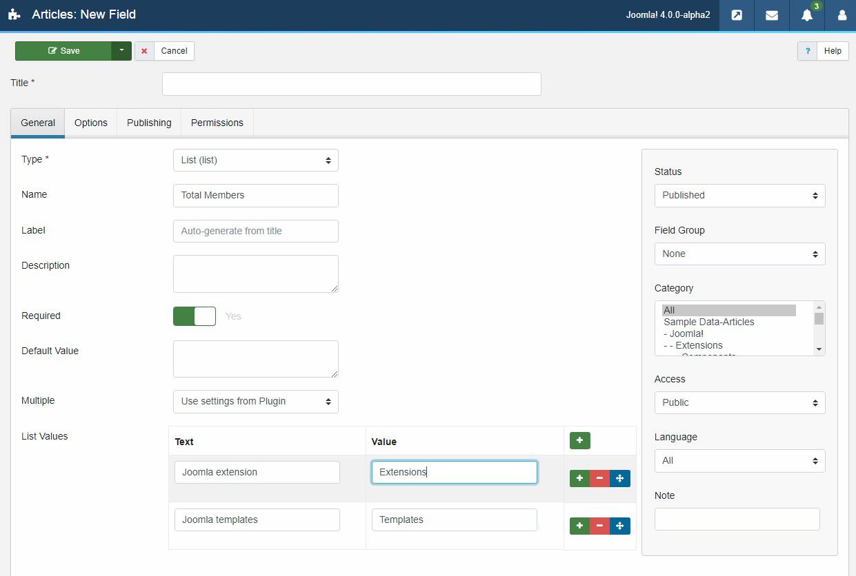 Joomla 4 custom fields