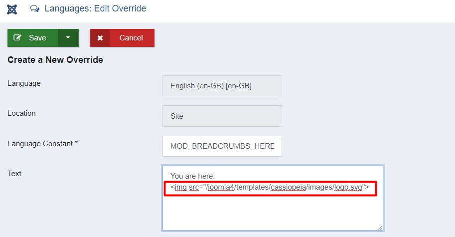 How to use Joomla Language override