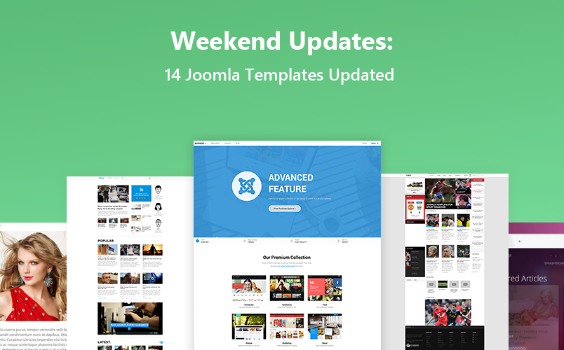 14 Joomla templates updated for Joomla 3.9