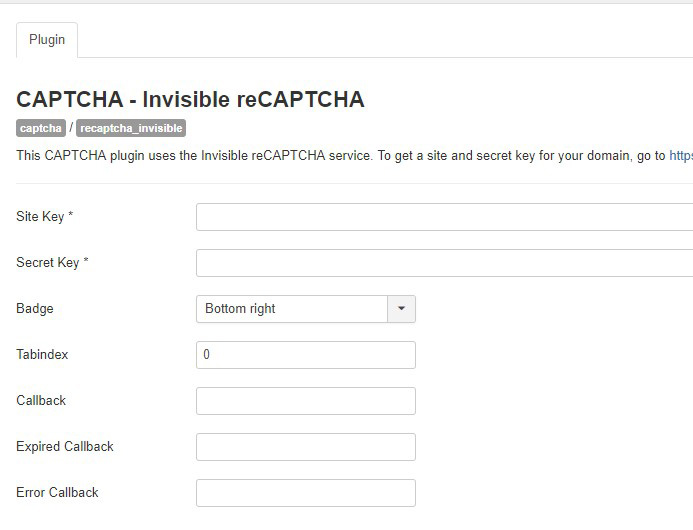 Joomla 3.9 Invisible captcha