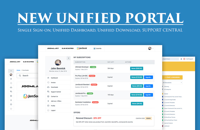 Joomlart New Unified Portal is Live