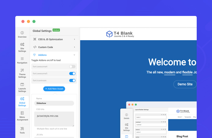 T4 Joomla template framework stable Stunning Built-in Tools