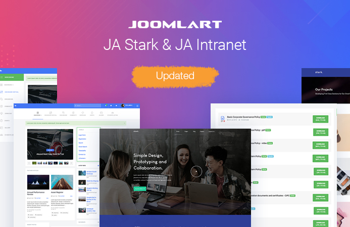 JA Intranet and JA StarkTemplate updated for improvements and bug fixes 