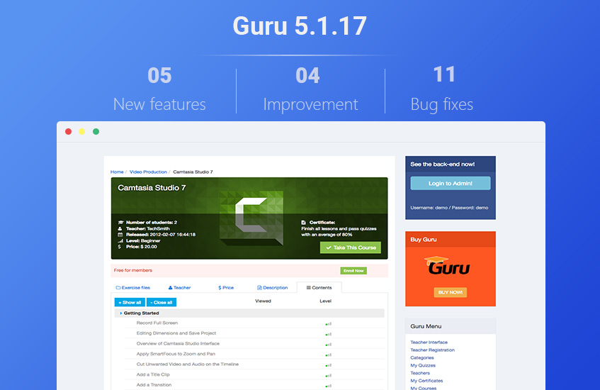 guru 5.1.17 updates released