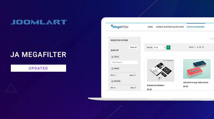 Joomla search and filter extension - JA Megafilter updated for bug fixes