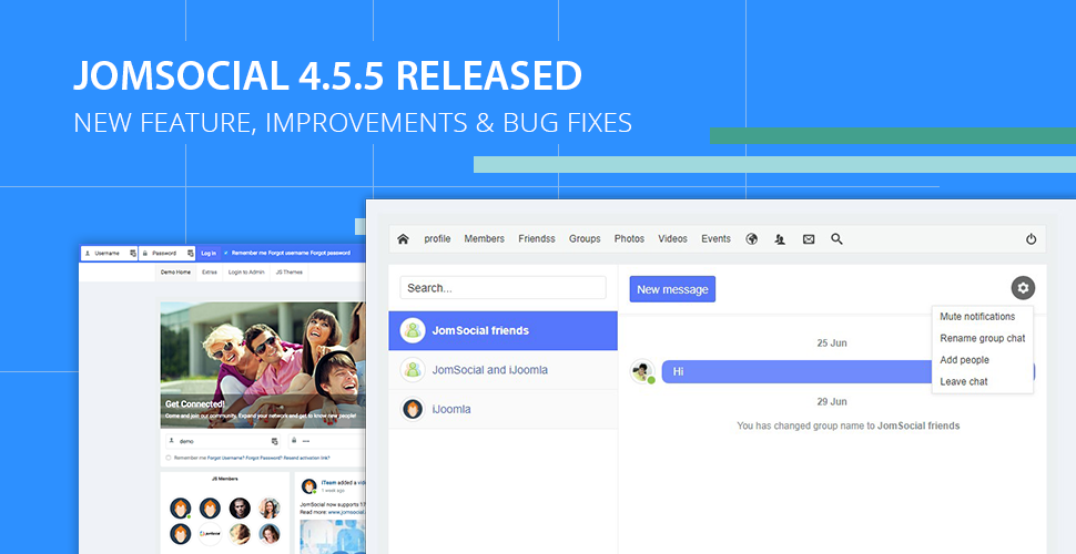 JomSocial 4.5.5 release for new features improvements and bug fixes