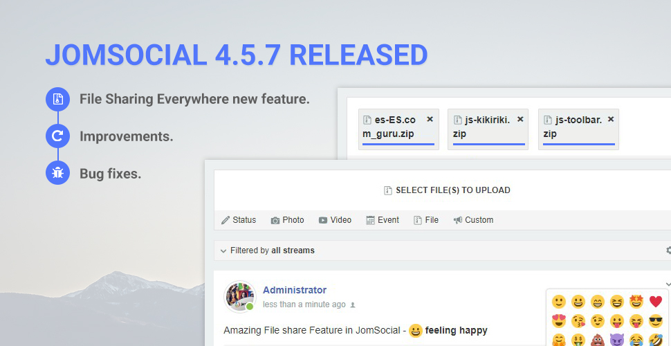 JomSocial 4.5.7 release for new features improvements and bug fixes