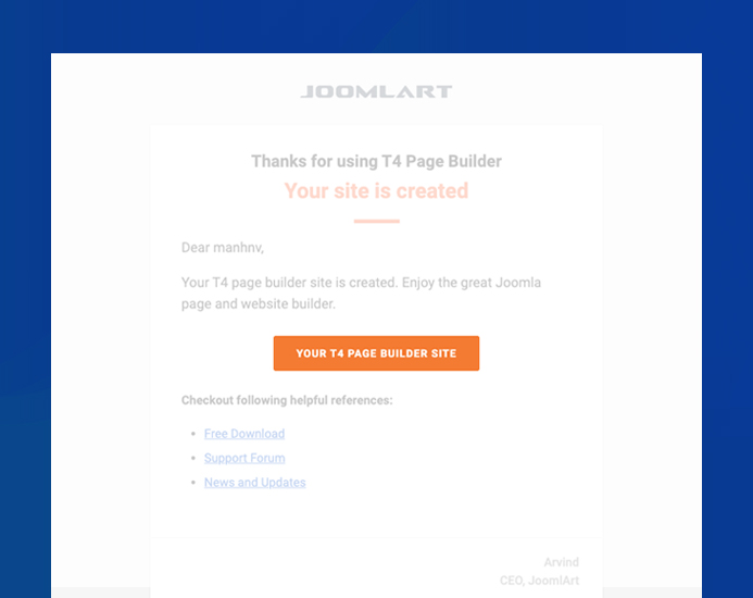 create Joomla page builder website