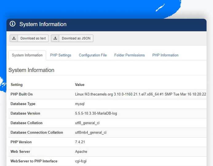 System information Joomla - migrate Joomla 3 to Joomla 4