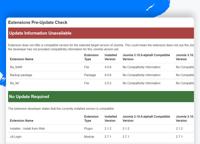 extension checking joomla - migrate Joomla 3 to Joomla 4