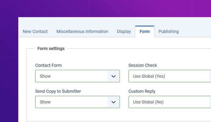 Contact form page in Joomla 4