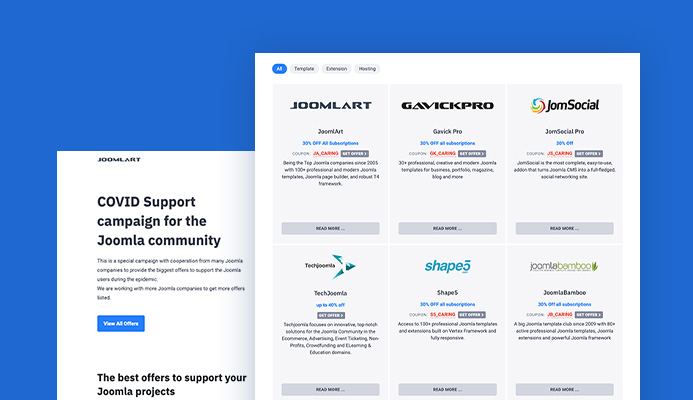 Joomla covid 19 support campaign