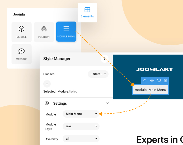 joomla page builder menu module