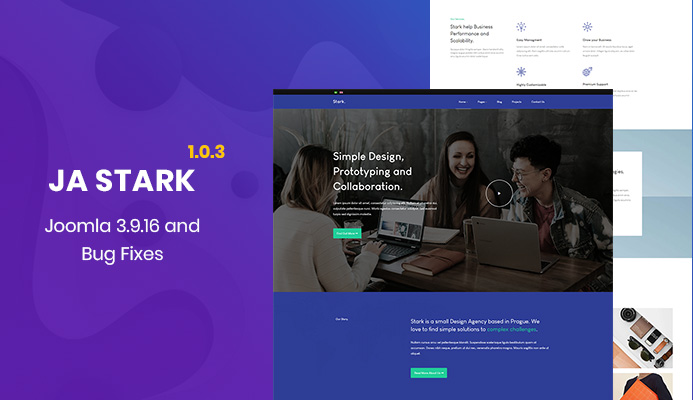 JA Stark, T3 Joomla template framework, T4 Joomla framework updated 