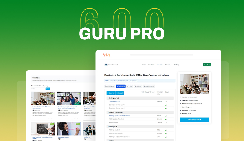 Guru Pro 6.0.0 Stable released: Joomla 4, PHP8, Pro templates, new layouts and more