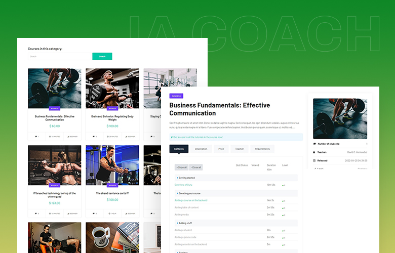 Joomla lms coach template for Joomla 4