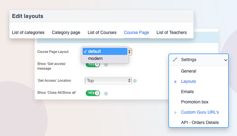 Joomla lms course setting