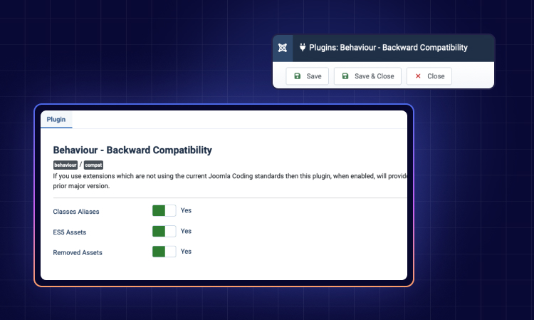 Backward Compatibility - Behavioral Plugin Joomla 5