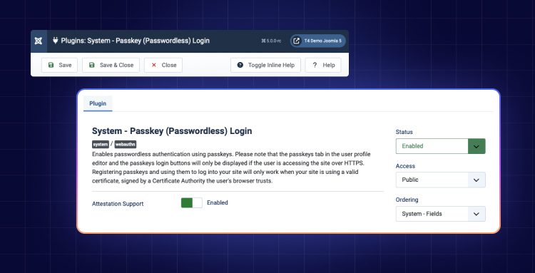 Passwordless Authentication with Passkeys Joomla 5