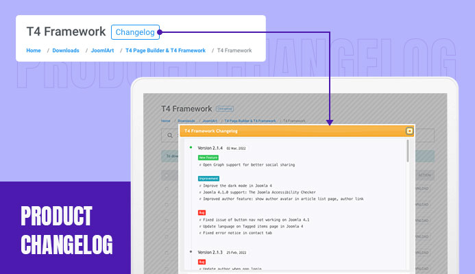 JoomlArt product changelog viewer