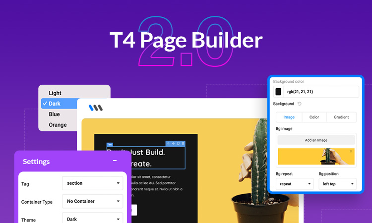 T4 Page Builder 2.0: New dashboard UI, optimized & re-structured settings, new slideshow blocks and more