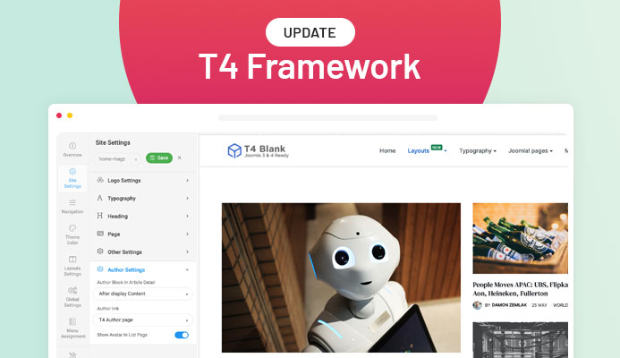 T4 Joomla template framework for Joomla 4 update