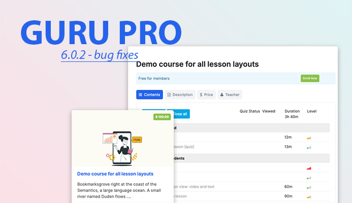 Weekend Updates: Guru Pro LMS extension and T4 Page Builder updated for bug fixes