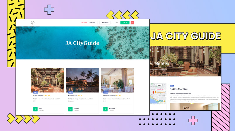 JA City guide joomla template for travel and tour guide