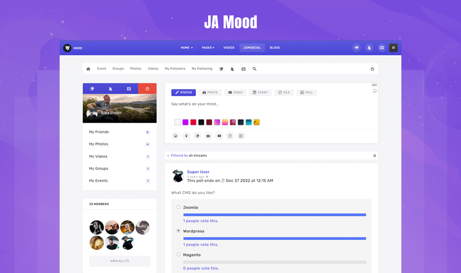 JomSocial component for Joomla 4