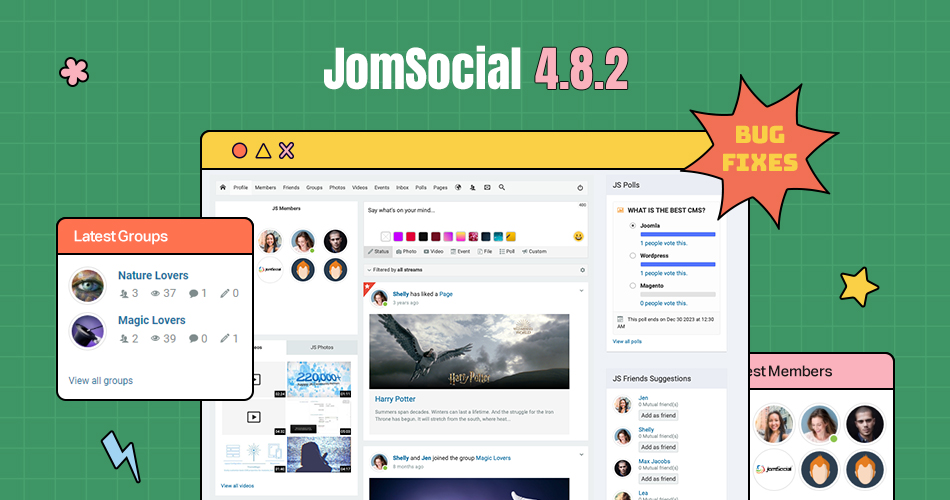 Jomsocial Joomla social community extension bug fixes update