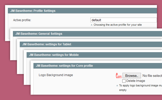 Magento extension JM Basetheme with various settings