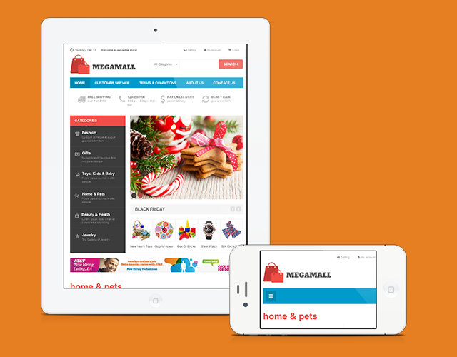 Responsive Magento theme JM Megamall