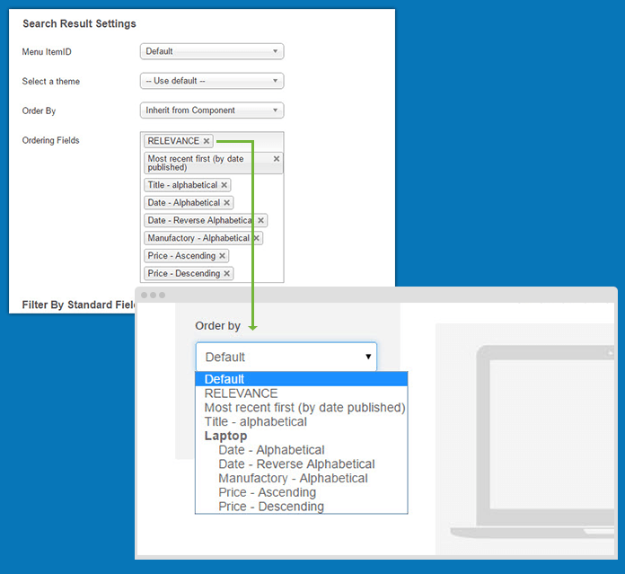 order items by extra fields