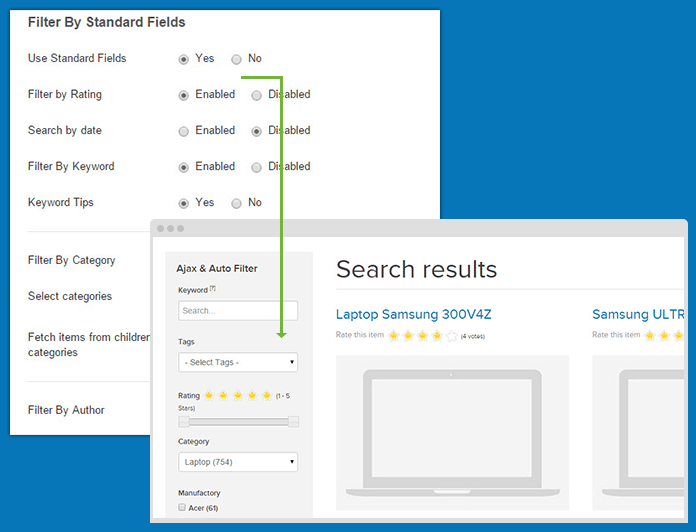 standard filter options