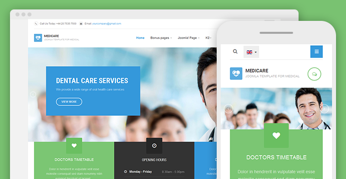 responsive joomla template for hospitals