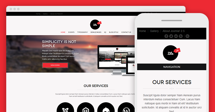 JA Zite responsive joomla template for business