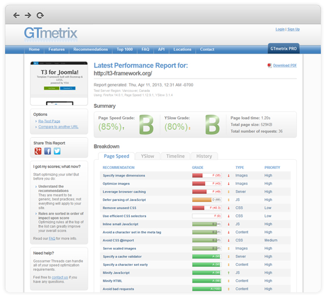 Tools and tips to check Joomla site speed and improve performance