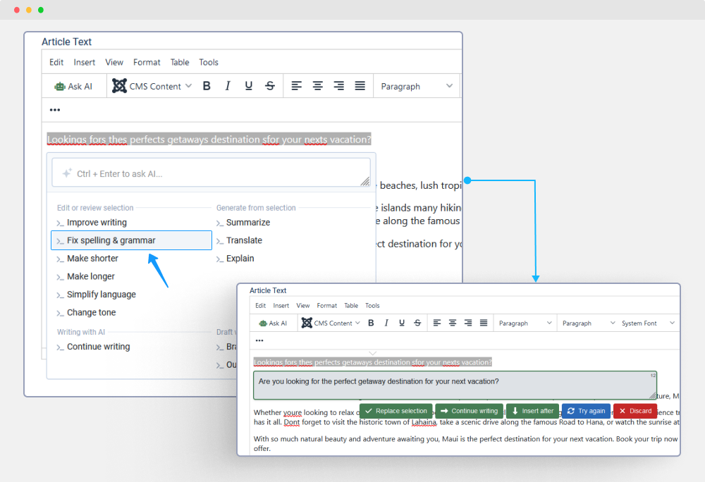 Joomla assistant extension