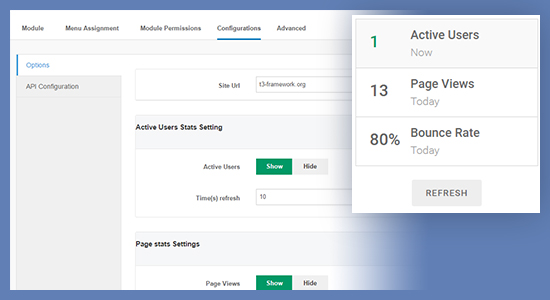 google analytics module for front-end