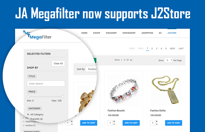 Create stunning filter for j2 store