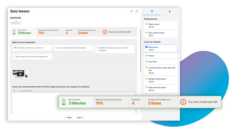 Joomla LMS certificates