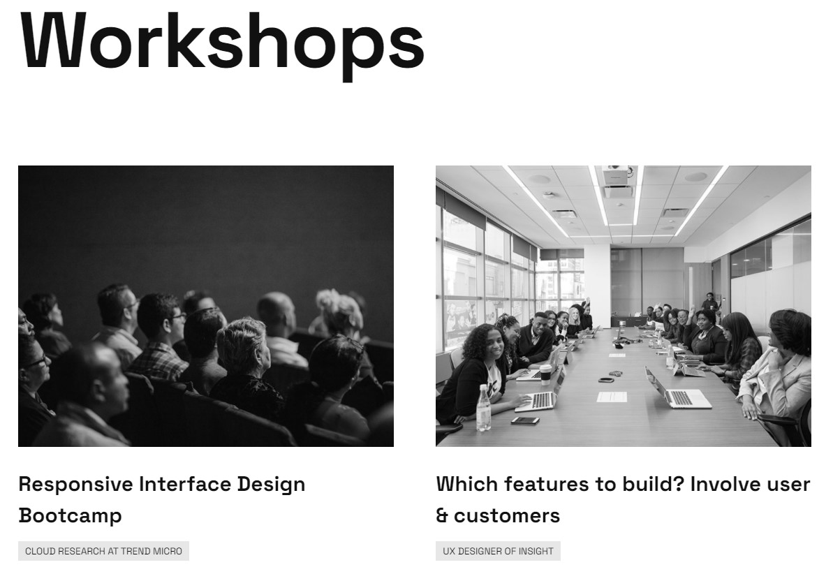 GK Bauhaus workshops page settings