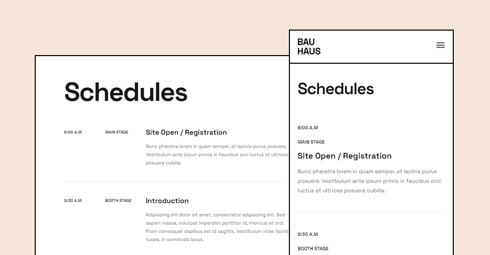 events scheduling joomla template