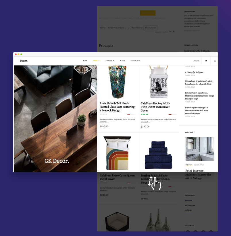 decor joomla template shop page GK Decor