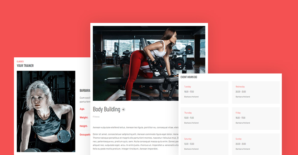 Class Listing page - Fitness Joomla Template